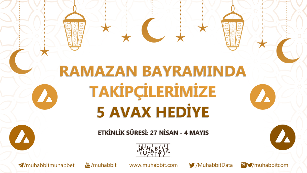 muhabbitcom's tweet photo. 🎉 Muhabbit'ten Bayram Etkinliği🎉

🚀5 Şanslı kişiye 1'er $AVAX toplamda 5 $AVAX ödül havuzu

Katılmak için yapmanız gerekenler basit;
✅@muhabbitcom ve @MuhabbitData hesaplarını takip et
✅3 arkadaşını etiketle
✅Bu tweeti RT'le

Sonuçları 4 Mayıs'ta canlı yayında açıklayacağız https://t.co/1Z5YDB8PA9
