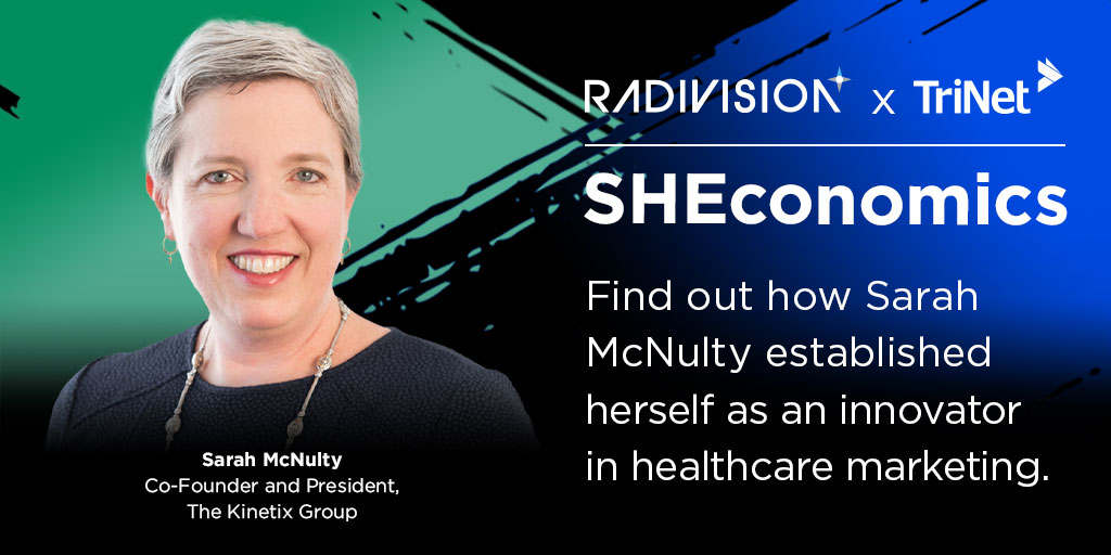 TriNet's tweet image. Our latest episode of #SHEconomics features Sarah McNulty, co-founder &amp;amp; president of healthcare marketing agency &amp;amp; consultancy @TheKinetixGroup. She speaks on leadership, balance, &amp;amp; the importance of having the right people by your side. Visit #TriNetRISE! rise.trinet.com/p/a-discussion…