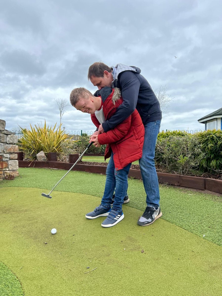 MTaFEducation's tweet photo. When people stop and stare at Harry playing golf with his step dad I really hope it reminds them that he is more than a face and is capable of so much, including getting a whole in one! #visualdifference #morethanaface #goldenhar https://t.co/taLPd1saNH