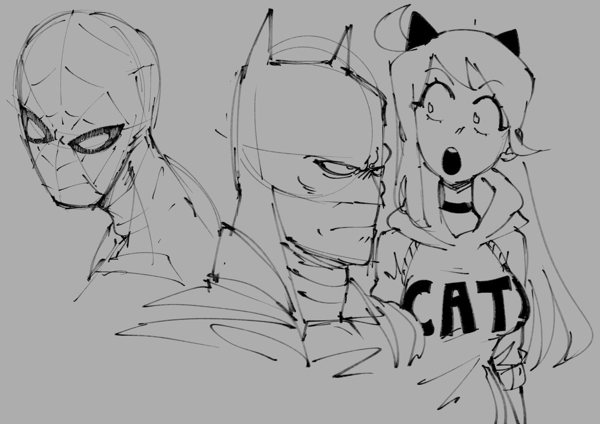 Spiderman, Batman and Catgirl :-) 