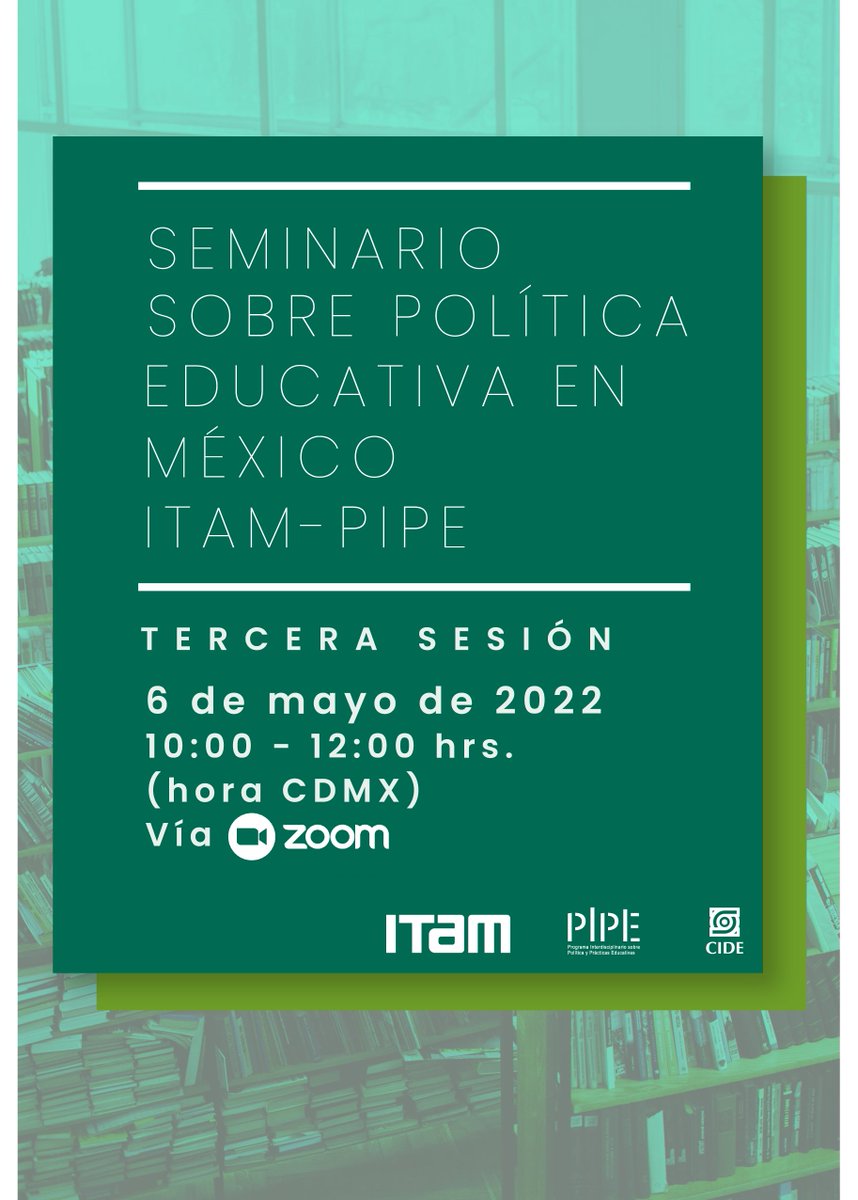 PIPECIDE's tweet photo. Próximamente la 3ª Sesión del Seminario sobre Política Educativa en México @ITAM - #PIPE
La conversación girara sobre la pregunta ¿Qué sabemos sobre los impactos de la #pandemia en la #educación?. Súmate al diálogo registrándote aquí: 
https://t.co/LAD722d0Oj https://t.co/swuPlSfNT4