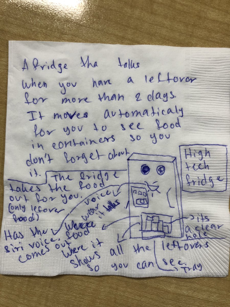 It’s prototype week. Stay tuned to see these amazing “napkin designs” come to life #innovation 💡