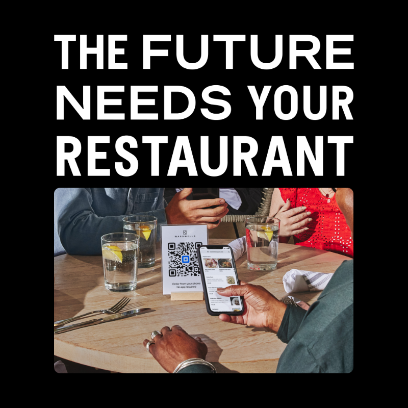 Square's tweet photo. Add QR code ordering. Support your staff and cover more tables.