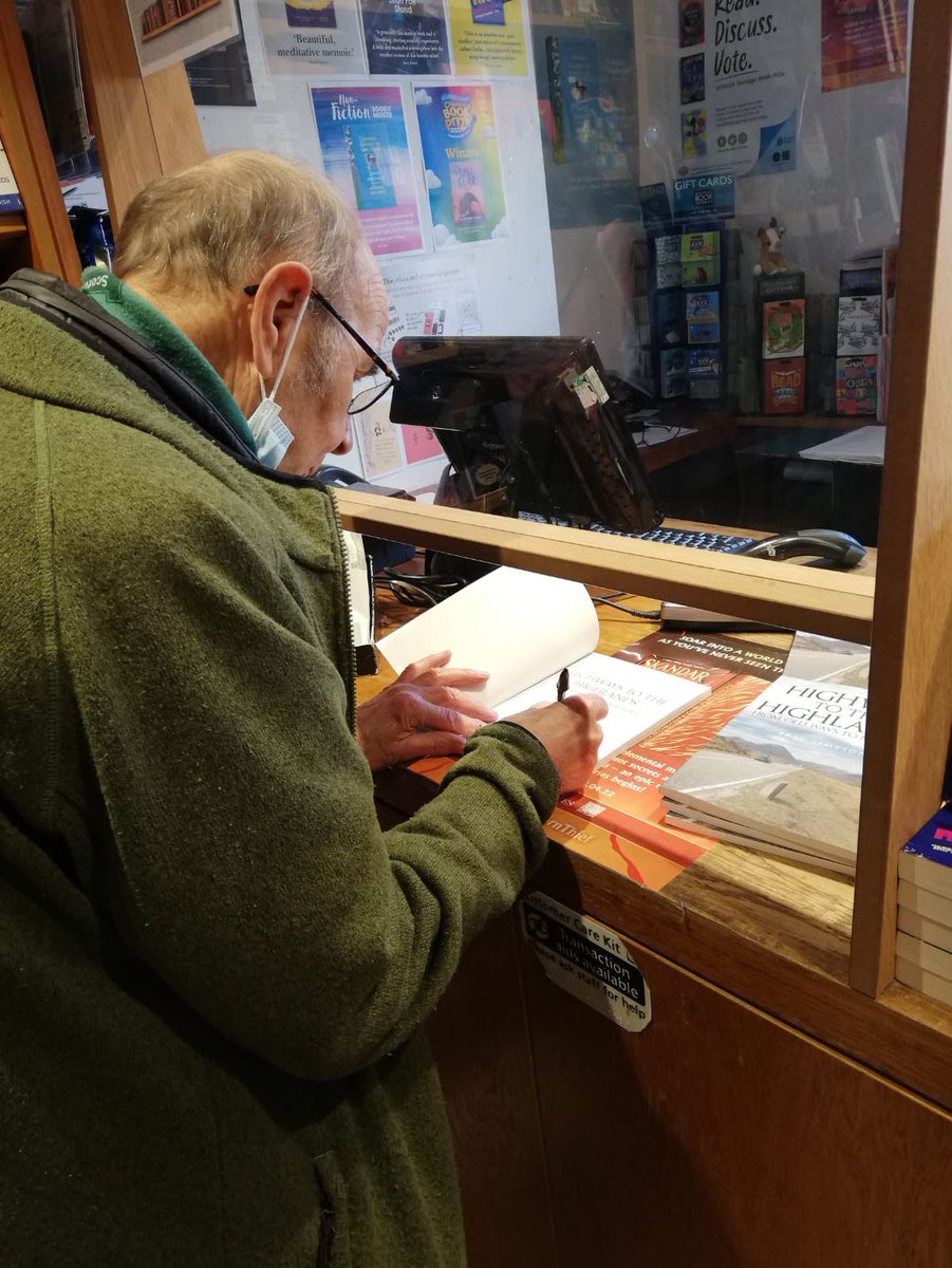 WatAviemore's tweet photo. It’s always a pleasure when an author comes into the store to chat to us about their books 😄. And it was great to meet Eric Simpson! Here he is signing his book ‘Highways To The Highlands - From Old Ways To New Ways’. #Highlands #aviemore #Cairngorms #waterstones
#ericsimpson https://t.co/6NqOXKbObi