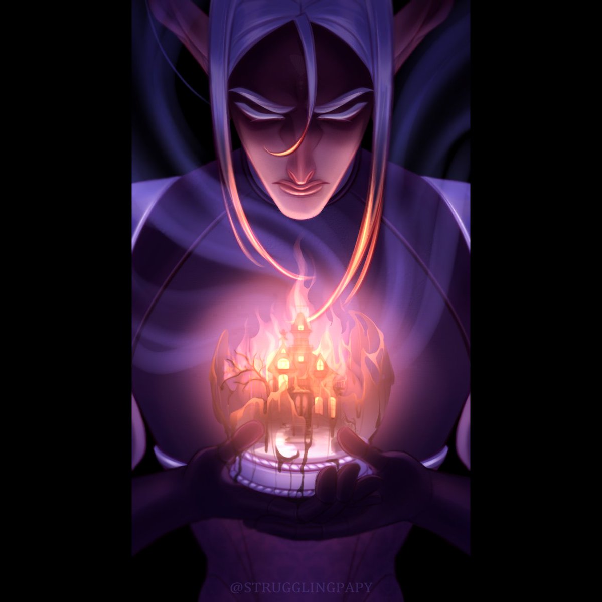 StrugglingPapy's tweet photo. //D&amp;D//
"Cremation"

Making angsty symbolic pieces of my PCs that no one except me has the context for is my passion.

#dndart #DnD #DnDcharacter #dnd5e #gravecleric #phantomrogue #elf https://t.co/523fOd6P6L