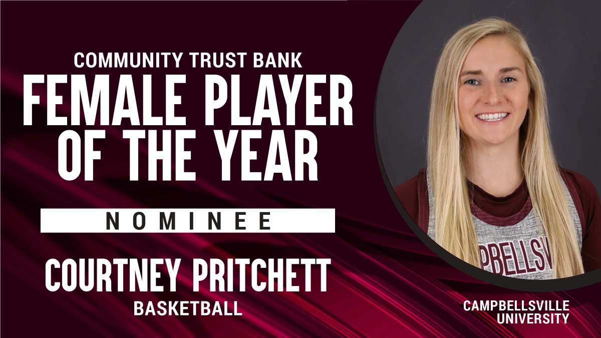 CvilleTigers's tweet photo. 2022 COMMUNITY TRUST BANK FEMALE PLAYER OF THE YEAR NOMINEE - Courtney Pritchett @LTB_CU

° First Team NAIA All-American
° First Team All-Conference
° 334 Points 
° 118 Rebounds 
° 120 Assists 

🎟️ Get your Awards Night tickets here 🎟️ https://t.co/c8mzsRabj9

#WeAreCU https://t.co/IoDebyNgvk