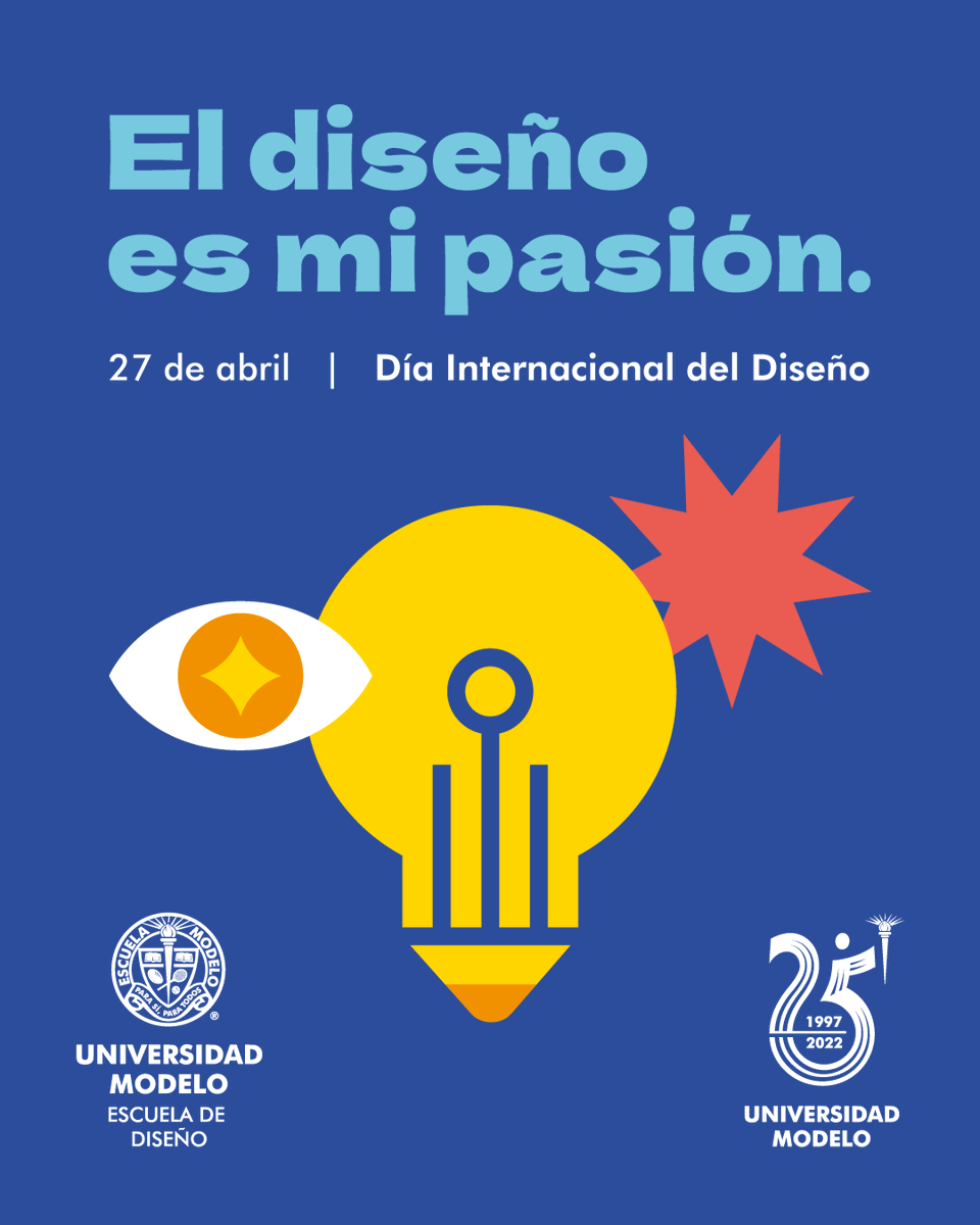 unimodelo's tweet photo. Feliz día a toda la comunidad universitaria que estudia y ha egresado de nuestra Escuela de Diseño 🥳 No te pierdas la conferencia de @mrkimbal que transmitiremos por #FacebookLive a las 4:00 p. m. para conmemorar el #DíaInternacionaldelDiseño. https://t.co/ZShfkD49KR