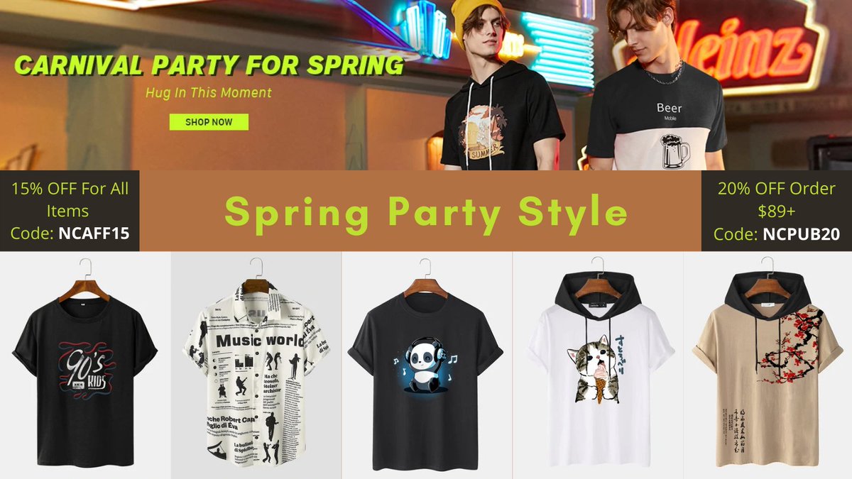abphilosopher's tweet photo. Spring Party Style
End time: 30-04-2022
15% OFF For All Items with Code: NCAFF15,
20% OFF Order $89+ with Code: NCPUB20
#carnivalparty #funnytshirts #pandashirt #catsshirts #funnycatstshirts #musicstyle #90skids #mensfashion #shorts #hoodies ad
π
https://t.co/bpkXyHmH7o https://t.co/O6s8KxzyZ4
