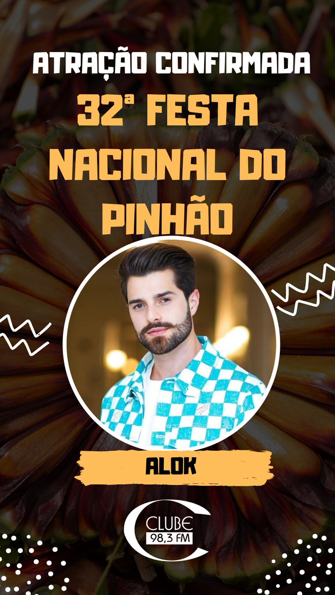 RadioClubeLages's tweet image. 🎼Alok é atração confirmada para a 32ª Festa Nacional do Pinhão. 

#festadopinhao #alok #lagessc #SantaCatarina