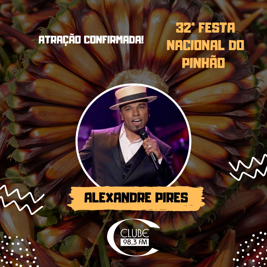 RadioClubeLages's tweet image. 🎼 VAI TER PAGODE NA FESTA DO PINHÃO!

Alexandre Pires é atração confirmada para a 32ª Festa Nacional do Pinhão. 

#festadopinhao #alexandrepires #lagessc #SantaCatarina