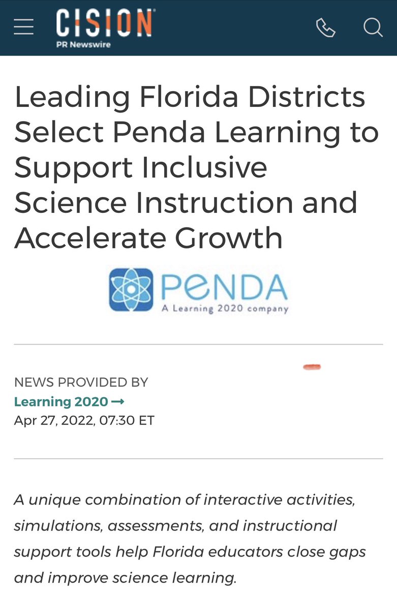 PendaLearning's tweet image. Exciting news to share!  Read here: prnewswire.com/news-releases/…  #PendaScience #ScienceIntervention #PartnersInEducation #SciChat