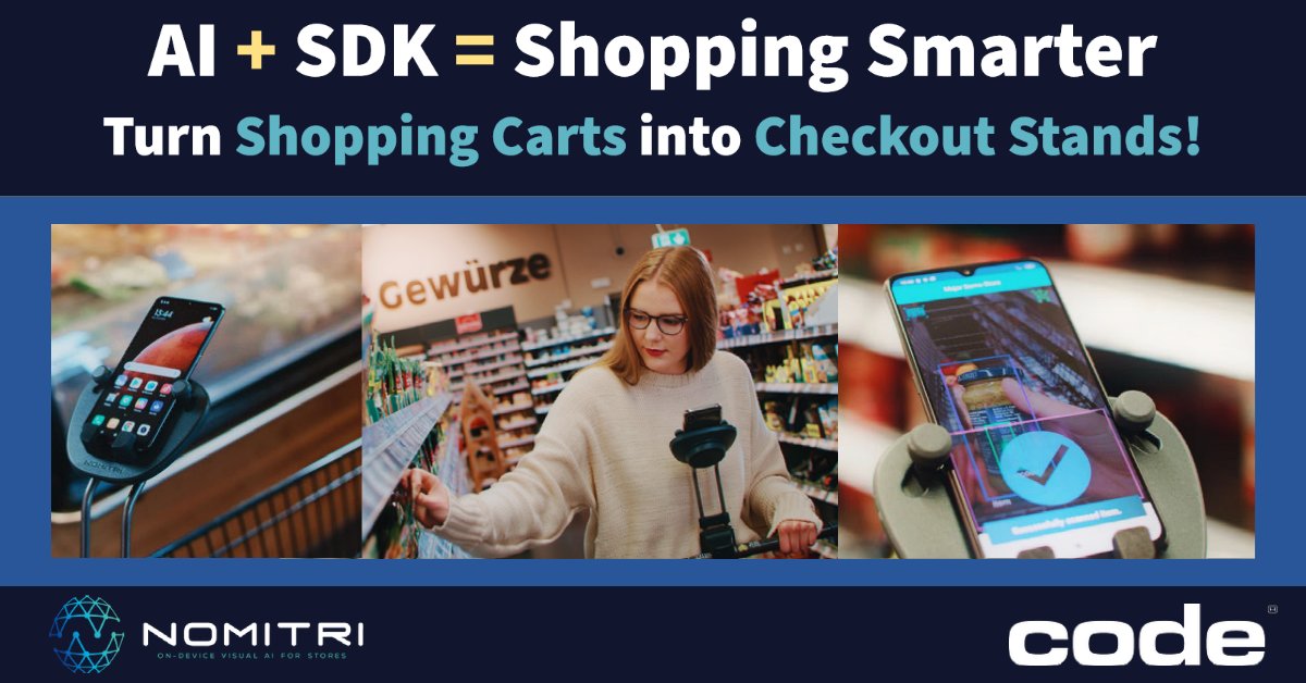 🛒⌛ Reclaim your time: <a href="/Nomitri_AI/">Nomitri</a> pairs Code’s CortexDecoder #SDK with #AI to put a new spin on #ScanAndGo, #LineFree shopping. 

1MB app works offline &amp; doesn’t require grocers (w/ razor-thin margins) to buy specialty hardware: bit.ly/SmrtSDK.