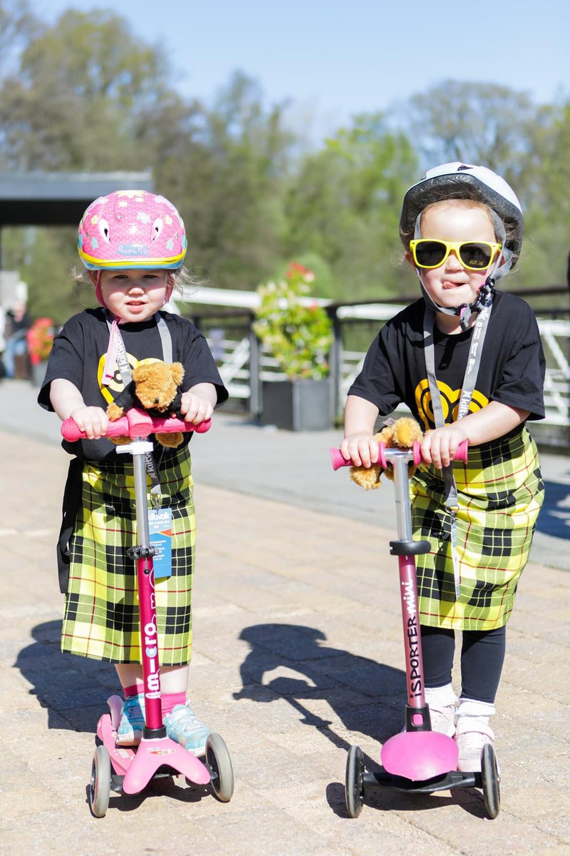 whiteleysayr's tweet photo. And the highlight shot from Sunday’s @thekiltwalk goes to our youngest little walkers from Struthers Early Years Centre in Troon. Don’t they look adorable in our charity T-shirts &amp; kilt, and enjoying cuddles from Wilbur the charity teddy. Rocking the @ArnoldClark shades too🥰 https://t.co/ugQBPXQxre