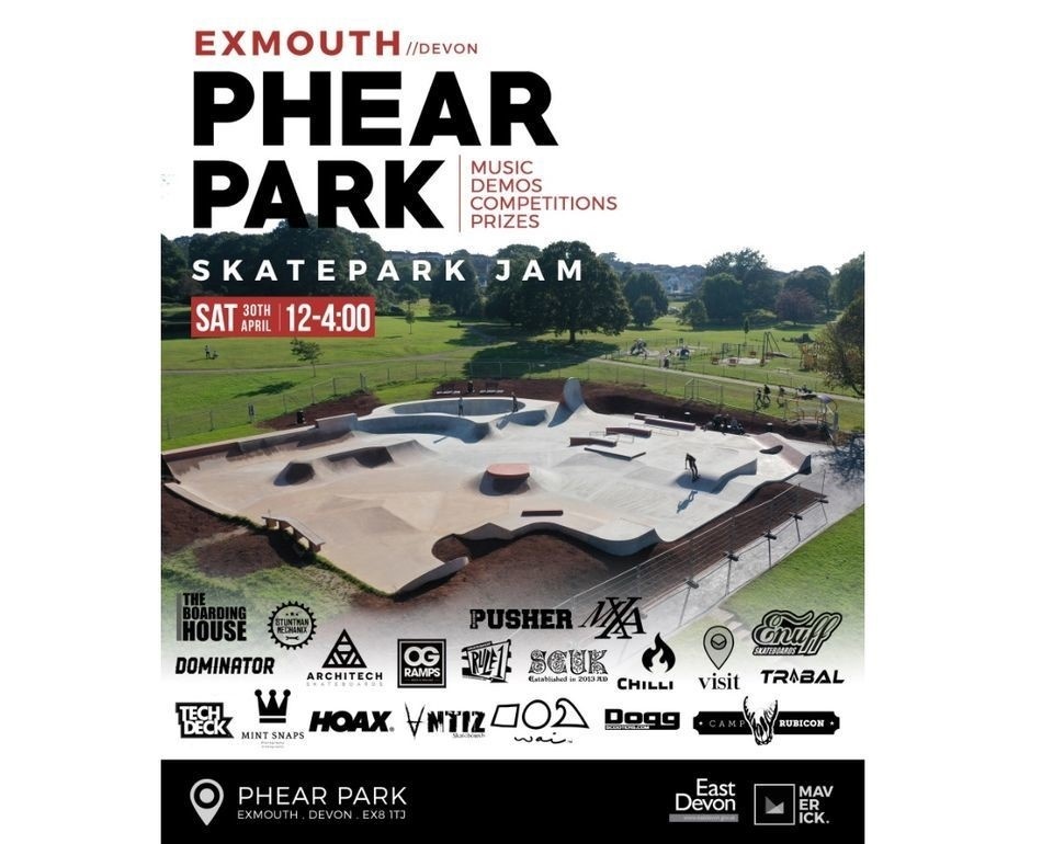 Phear Park Skate Jam! 
This Saturday 30/4 at 12 noon onwards
Everyone is welcome to this long awaited and free of charge event.
Pre-registration is NOT necessary. 
Professional riders will also be attending to show you what can be achieved at this fantastic facility.