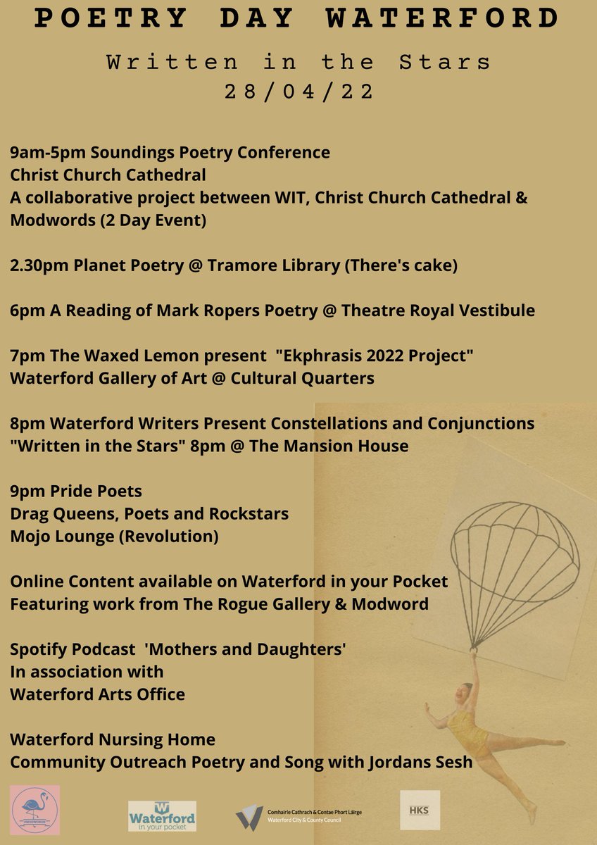 WaterfordDay's tweet photo. Here's a reminder of our Poetry Day Waterford Line up
Zoom in &amp; Have a ball ❤️
@PoetryDay_IRL @WaterfordCounci @WaterfordWrite1 @PoetryProgRTE @PFWaterford @discovwaterford @TheWaxedLemon @WaterfordOnMap @WaterfordArts @theatreroyalw @QuarterCultural @Viking_Triangle @PowerWayne https://t.co/3UNBTQEJG8