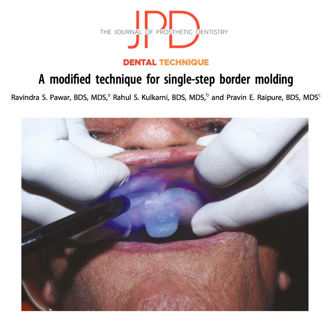 JPDentistry's tweet photo. This article describes an alternative #bordermolding technique using #lightcure #customtray material to reduce the amount of equipment and #dentalmaterials needed for final #dentureimpressions.
Learn more: https://t.co/Mz2nJCVcEH https://t.co/i2NJWXlIU5