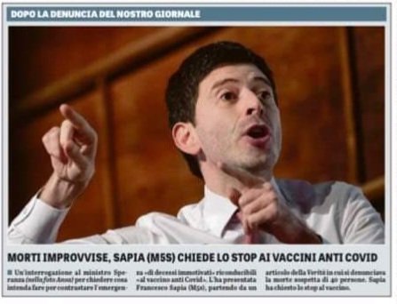 MORTI IMPROVVISE
Grazie alla denuncia de <a href="/LaVeritaWeb/">La Verità</a> si chiede lo stop ai vaccini anti covid 
Iniziamo a svegliarci?
#Speranzaingalera