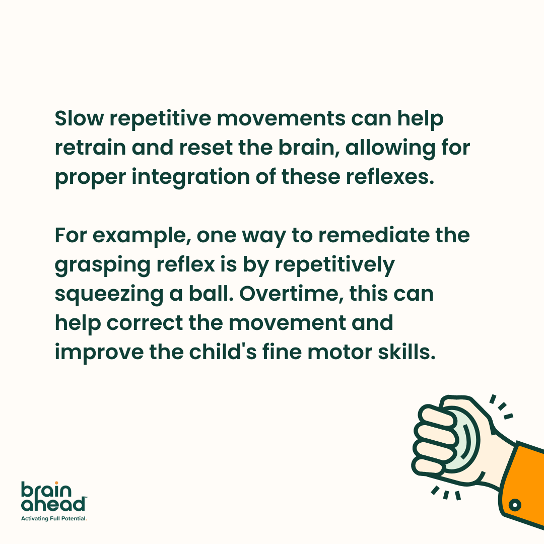 Fortunately, retained primitive reflexes can be remediated! ​​The BrainAhead Developmental Foundations course provides step-by-step, specific and slow movements to integrate these reflexes. #edtech #edtechbridge #kidsdeserveit #learningloss #brainactivation #neuroscience