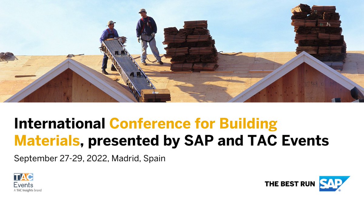 tacinsights_enr's tweet image. The Intl Conference for Building Materials returns Sept 27-29. Missed our 2021 virtual event? 

Visit the website to catch-up on past presentations including our pick of the week from Tata Steel Europe focusing on Blockchain - bit.ly/3j8YgmV

#sapmmconf