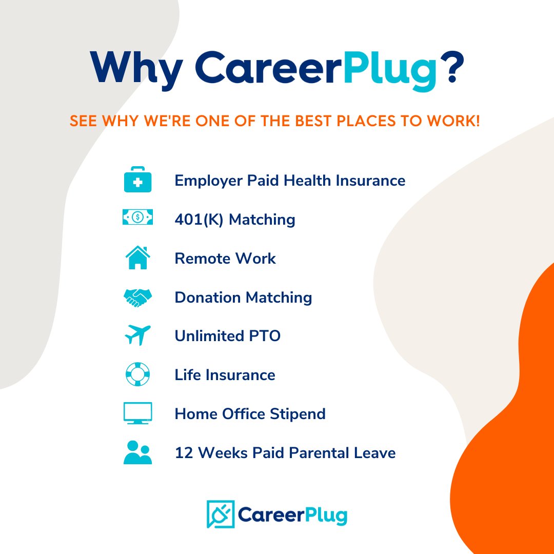 Now #hiring at CareerPlug! 📢 

We’re seeking new talent to join our Product team.

Learn more below about our philosophy, what our team has to say, and why we’re one of the best places to work – anywhere!

See our #openroles and apply here: hubs.ly/Q018_4FB0 

#remotejobs