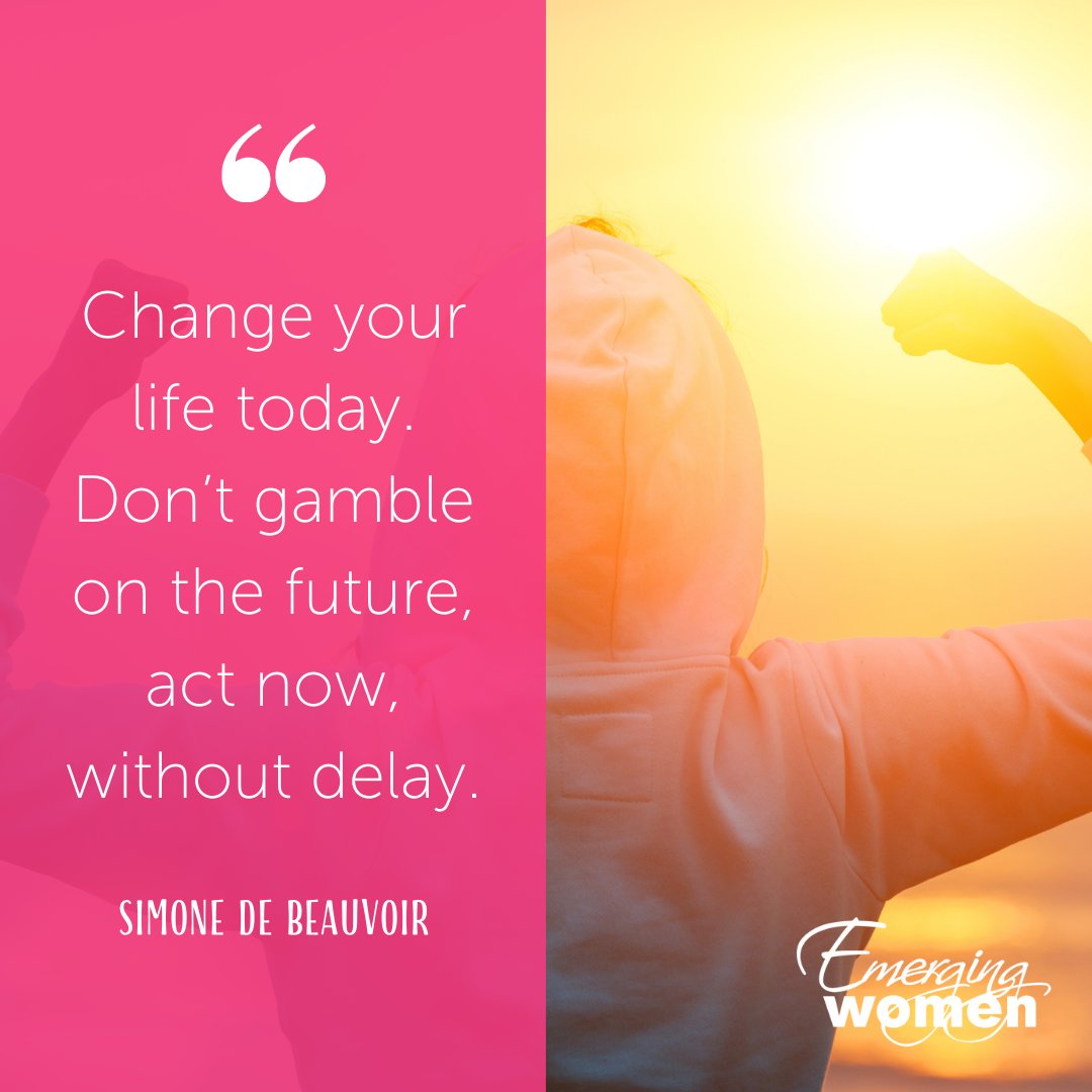 When we wait to change, we’re gambling on the idea that we have ALL the time in the world. How many times have we wished we’d made big changes sooner? How many times have we regretted not doing the scary things earlier? 

#SimonedeBeauvoir #emergingwomen #nownotperfect