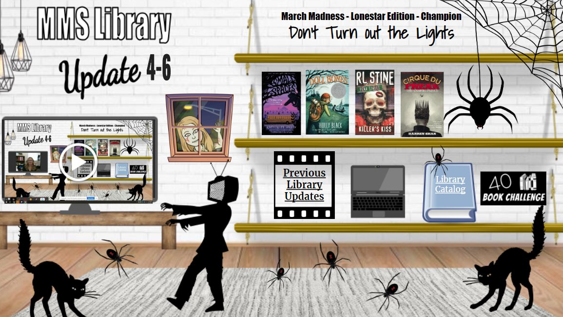 McCormickMSLib's tweet image. Tigers have selected the champion of our March Madness - Lone Star Edition elimination bracket.  And the winner is.... Don&apos;t Turn Out the Lights by Jonathan Mayberry! Tigers like scary book.