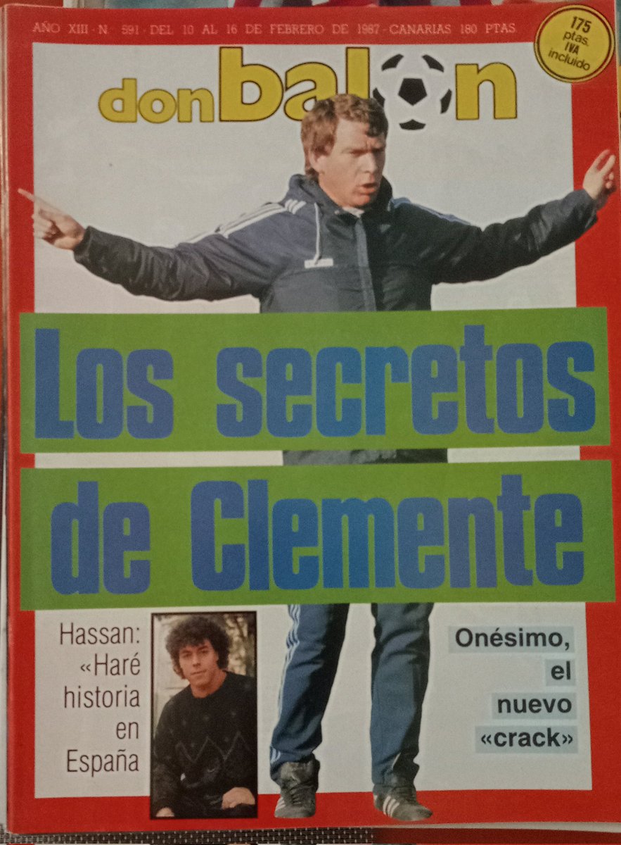 Portada número 591 del 10 al 16 d febrero d 1987. <a href="/JaviClemente_/">Javier Clemente</a> en portada el año en q entrenaba con éxito al <a href="/RCDEspanyol/">RCD Espanyol de Barcelona</a> y reportaje de Hassan delantero del <a href="/RCD_Mallorca/">RCD Mallorca</a> y d un emergente <a href="/17_onesimo/">Onésimo Sánchez</a> en el <a href="/realvalladolid/">Real Valladolid C.F.</a>