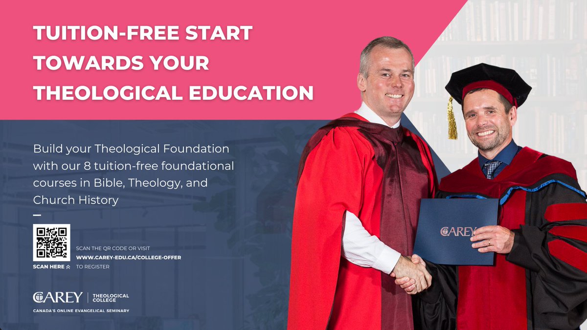 carey_edu's tweet photo. Build your theological foundation with our 8 tuition-free foundational courses in Bible, Theology, and Church History!
https://t.co/q2Yg8FfzKN https://t.co/y5O6jwUiAU