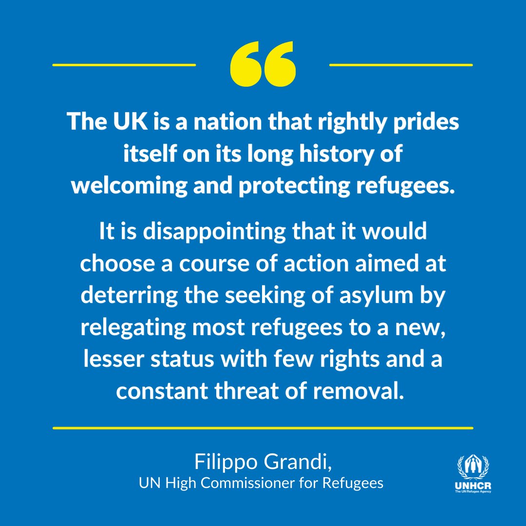 UNHCR regrets that final amendments to the Nationality and Borders Bill were rejected. The Bill will now become law. The new law undermines established international refugee protection laws and practices and risks causing very real suffering to vulnerable people.