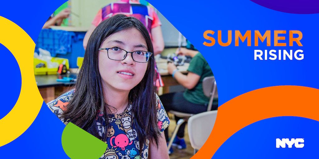 ☀️ #NYCSummerRising will provide students across the city with a fun, free, full-day summer experience, including field trips🚌, arts activities🎨, and outdoor recreation🌻!

Sign up now at nyc.gov/SummerRising.