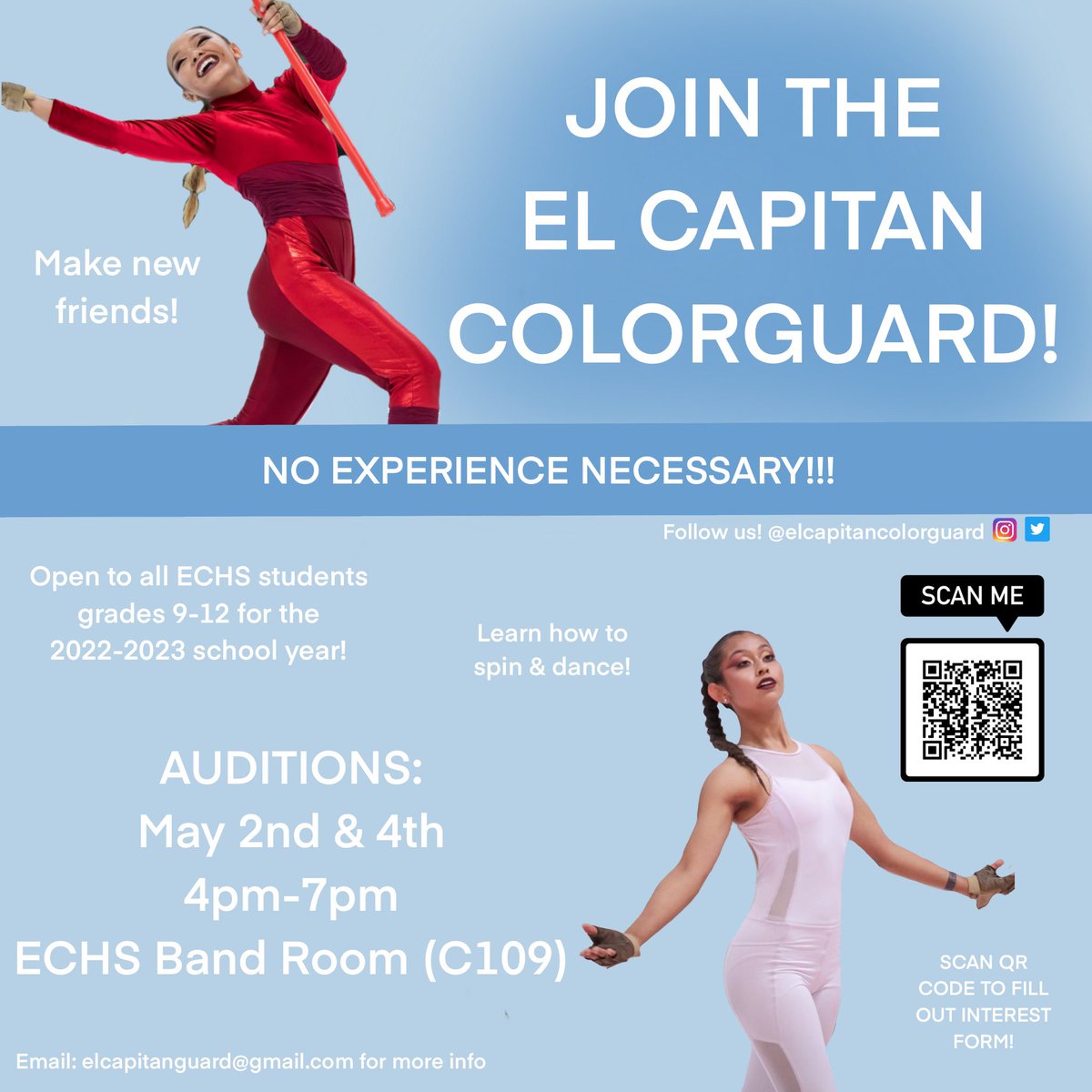 Want to be apart of the #1 colorguard program in Merced County?? 

Come join us NEXT WEEK! Fill out our interest form for more information! 

forms.gle/WWggqbnuaEHe6v…