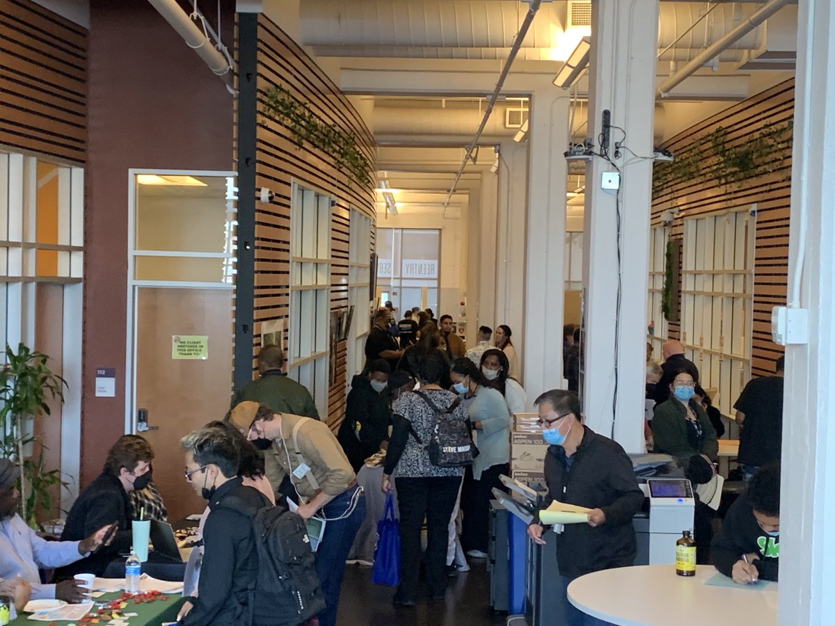 We’re back!  The CASC Career Fair in action - so nice to see our reentry center full of people smiling!  Thank you Troy Henry ⁦@sfgoodwill⁩ all you do! ⁦<a href="/SFAPD/">SF Adult Probation</a>⁩ ⁦<a href="/codetenderloin/">CODE TENDERLOIN</a>⁩