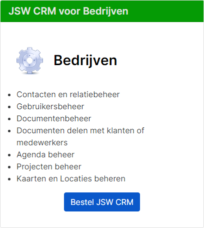 JSWebdesign_nl's tweet image. JSW CRM 4 voor bedrijven