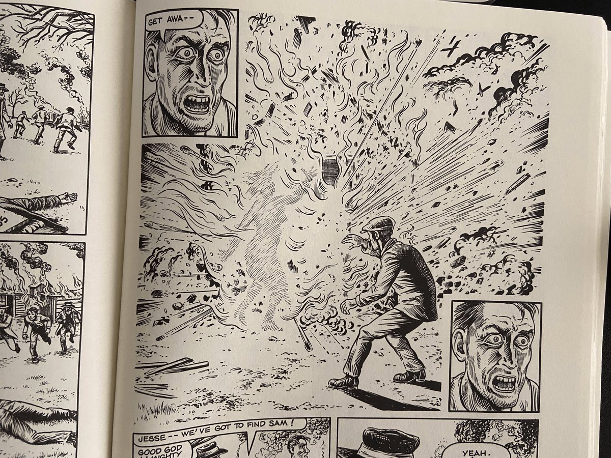 The_JohnBerry_'s tweet photo. Love the artistic choice to go borderless here to show the chaotic nature of the explosion, literally bursting from the seams #ENGL157 https://t.co/59NkHGZP6D