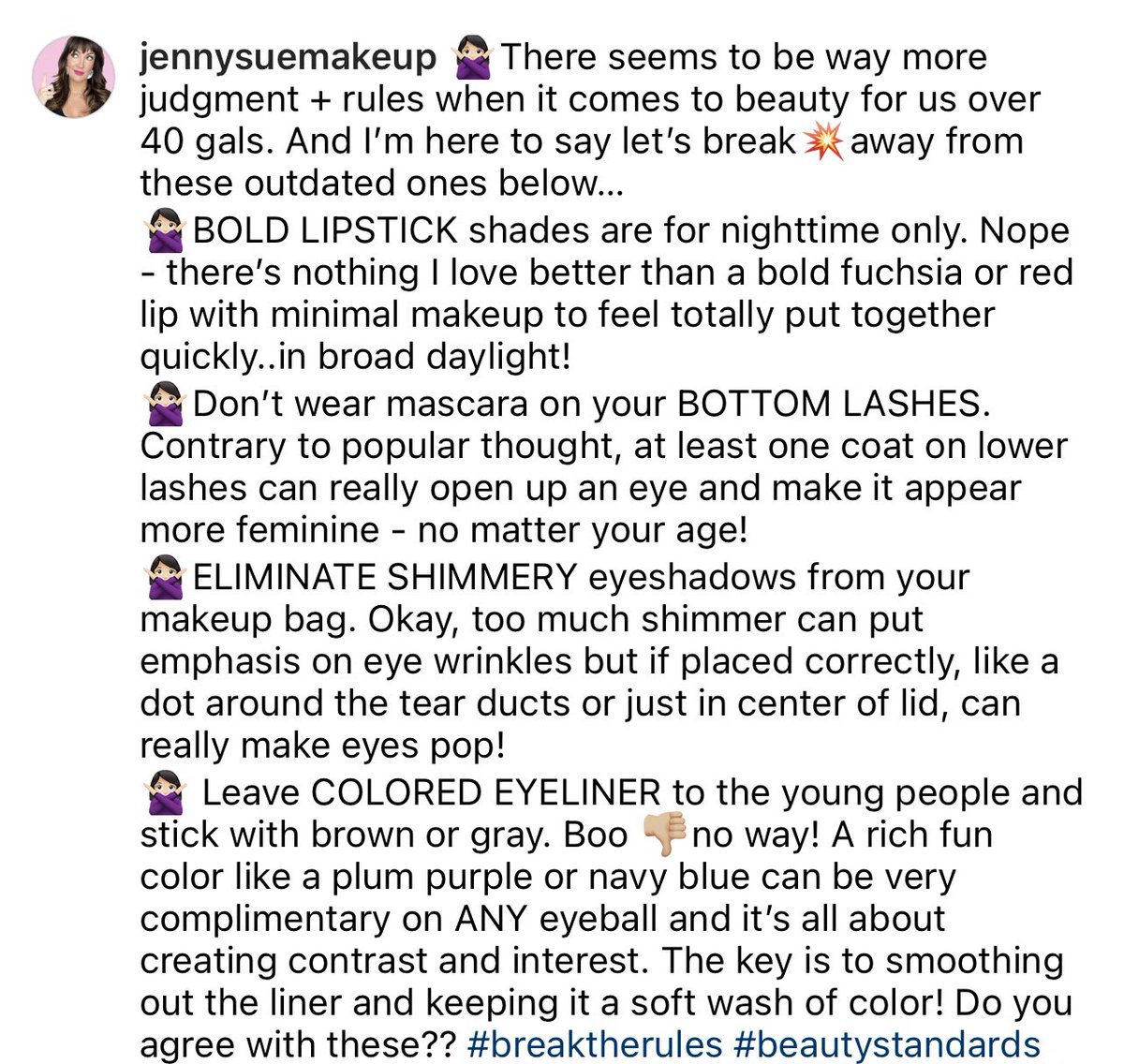 What are some of your outdated beauty rules you break??