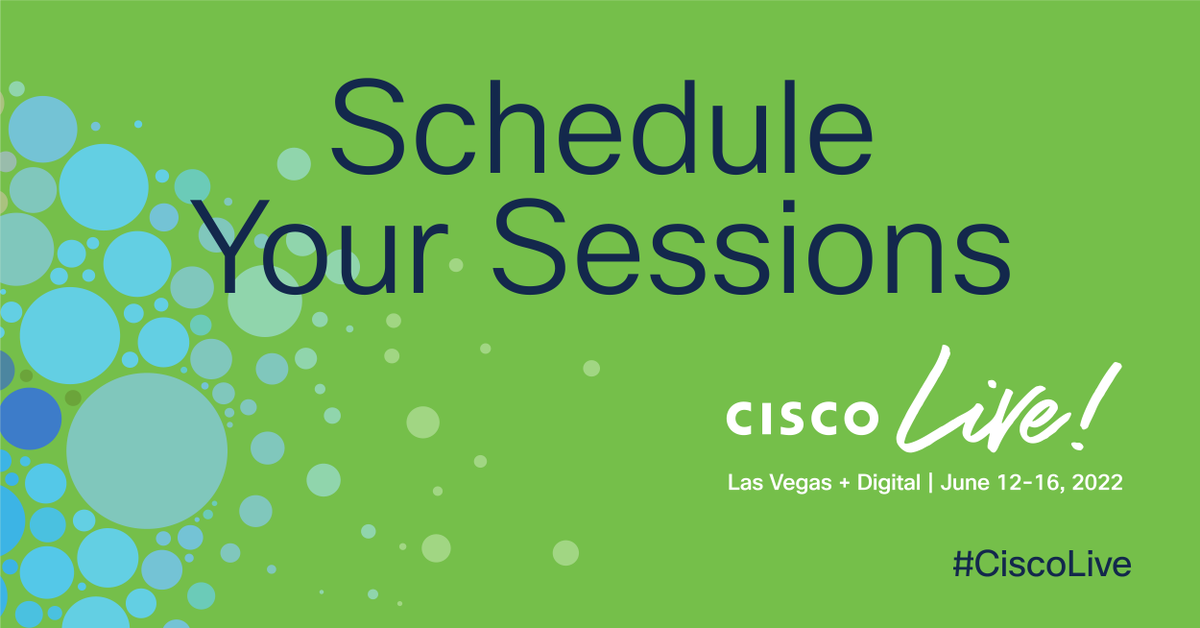 CiscoLive's tweet image. You can stop counting down the minutes ⌚ ... the Scheduler is finally ready 🥳
Feel free to hop in and begin plotting out your own #CiscoLive 2022 agenda!
cs.co/6015z6q91