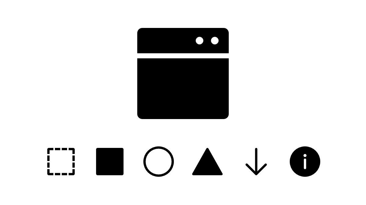 v7.0.0
- Major update: The next version 7.0 will introduce a new guideline for icons. This applies to both new and existing icons, which will now be delivered gradually but more regularly.
- Added 20 new icons: Basic shapes, arrows and signs