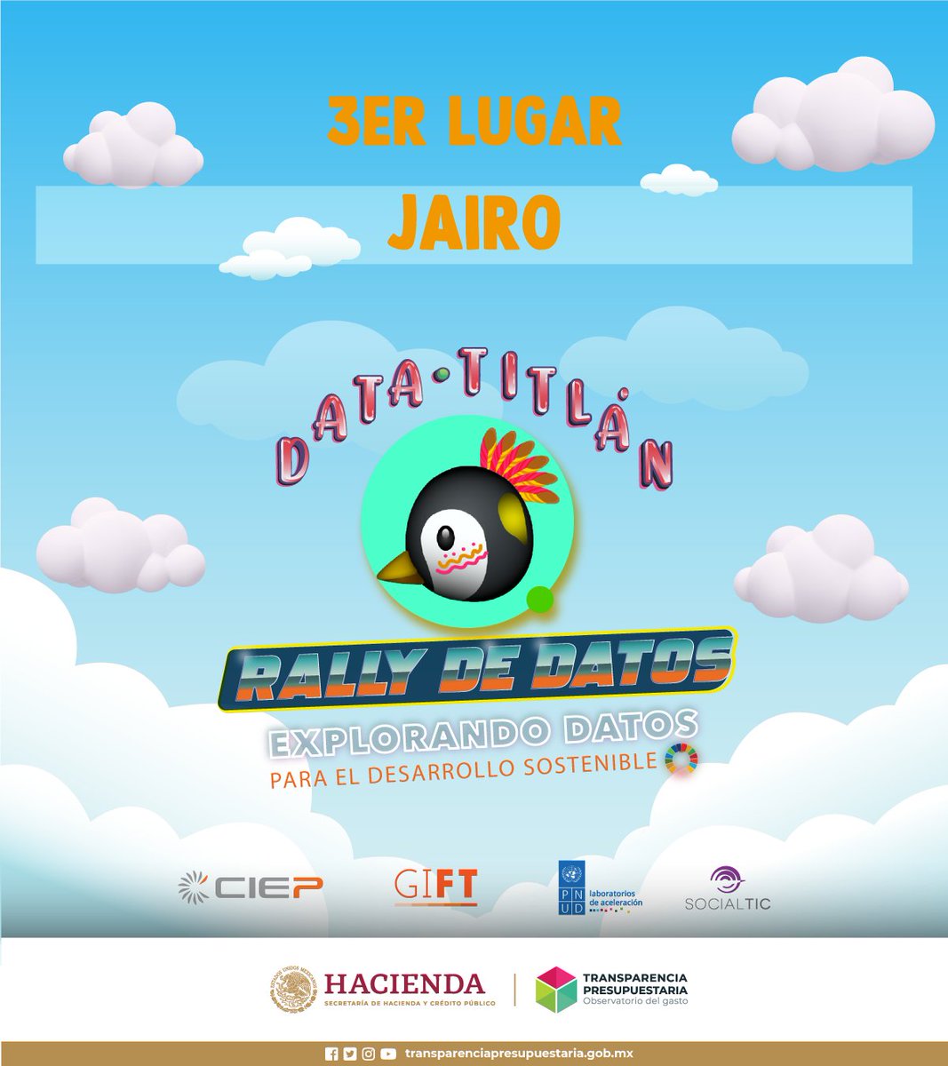 TPresupuestaria's tweet photo. 🥉 Dateros Jaguar: Team Jairo
Tema: Educación de Calidad de los servidores públicos. Su proyecto busca fomentar la mejora de condiciones para la capacitación y certificación de funcionarios públicos en México.
#RallyMX 🏁 https://t.co/2BtBo7UEvu