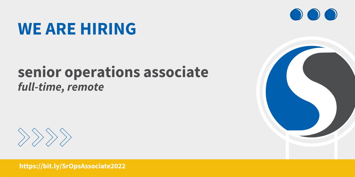 Final call for applications to be our next Senior Operations Associate! Posting closes tomorrow. #hiring #jobopportunity #jobs #operations bit.ly/SrOpsAssociate…