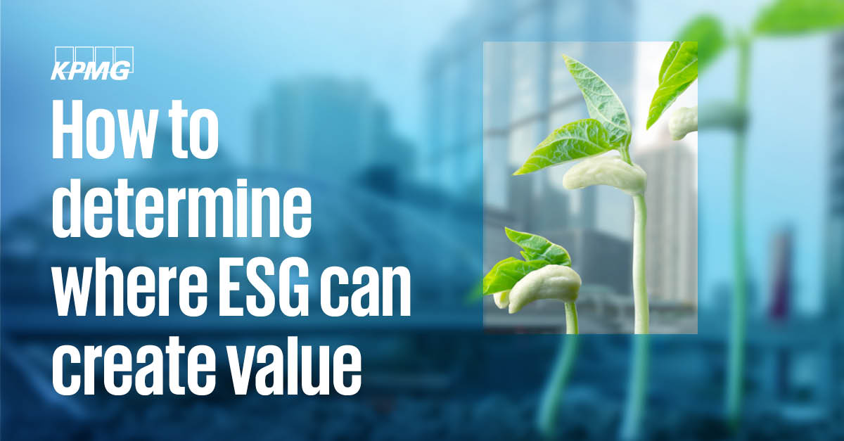 KPMG_US's tweet photo. The new KPMG report explains how companies can determine where ESG can create shareholder value.  See examples of ESG initiatives that can impact drivers of shareholder value at many points across the company: https://t.co/xx27VN23Jk https://t.co/bU6gaXWSE7