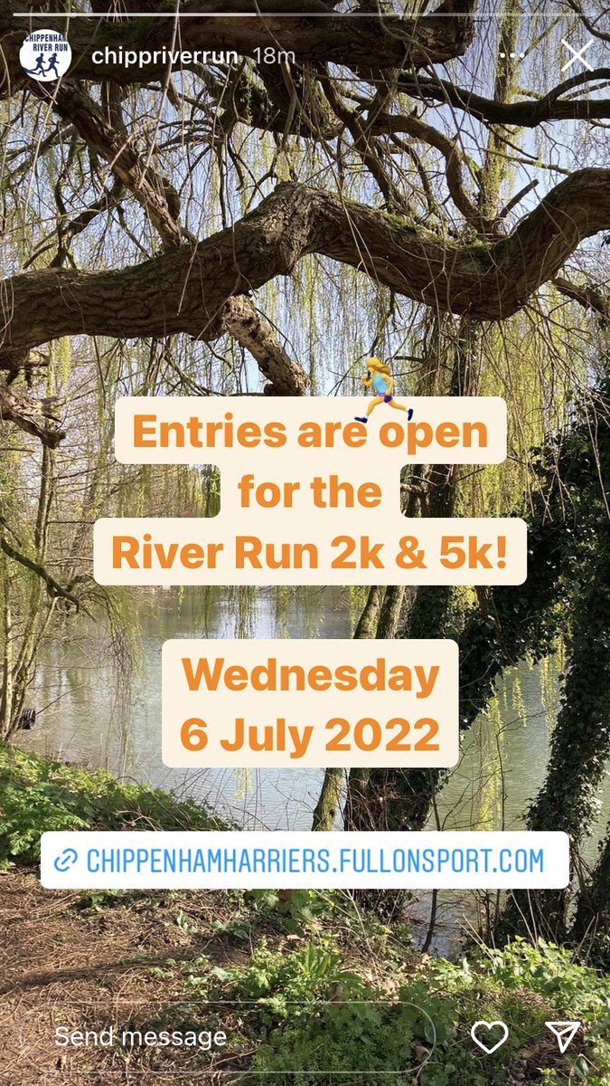Entries are open for the Chippenham Harriers River Run 2k &amp; 5k! chippenhamharriers.co.uk/river-run/