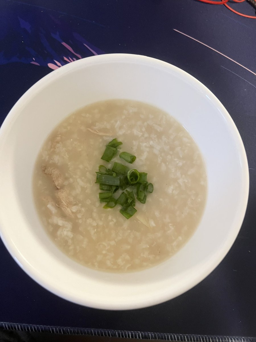 made chicken congee for dinner :) could’ve cooked for a bit longer but oh well