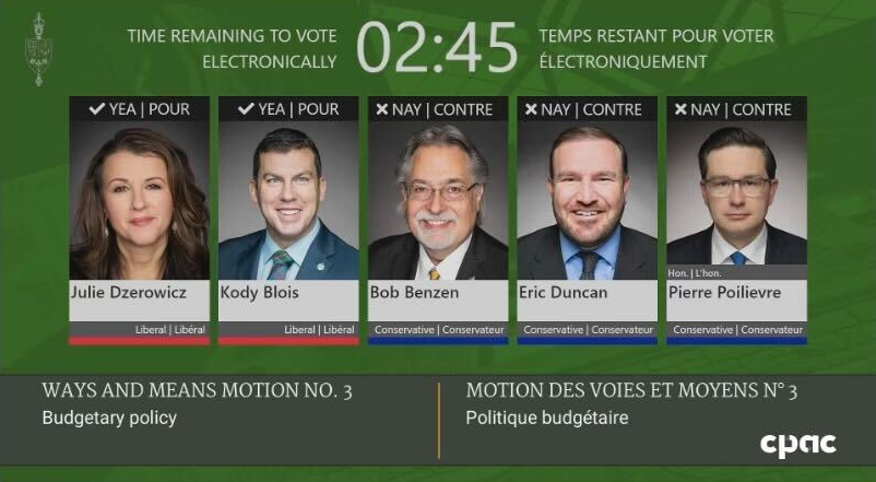 PierrePoilievre's tweet photo. Moments ago, I voted against the Liberal-NDP budget that brings in a reckless $50 billion in new inflationary spending.

Help me stop the Liberal-NDP coalition.

Join, so you can vote: https://t.co/d9I1ky9w2t https://t.co/qfTp7w1iKR