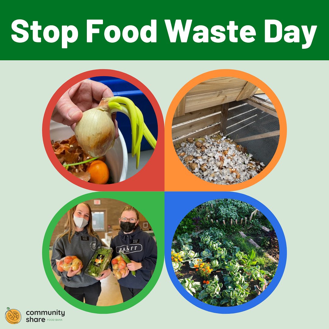 Today is #StopFoodWasteDay! In solidarity with @secondharvestca, we are composting to prevent food waste. Using our composter from @foodshareto, food waste is turned into fertilizer for produce in our community garden, which is given to participants. Truly a closed loop system!