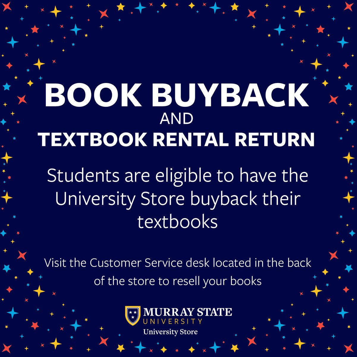 racerbookstore's tweet photo. As the end of the semester is quickly approaching, make sure to return all textbooks that were rented at the beginning of the semester. The University Store will also buyback any of your purchased textbooks. https://t.co/1wQfsVp1jN