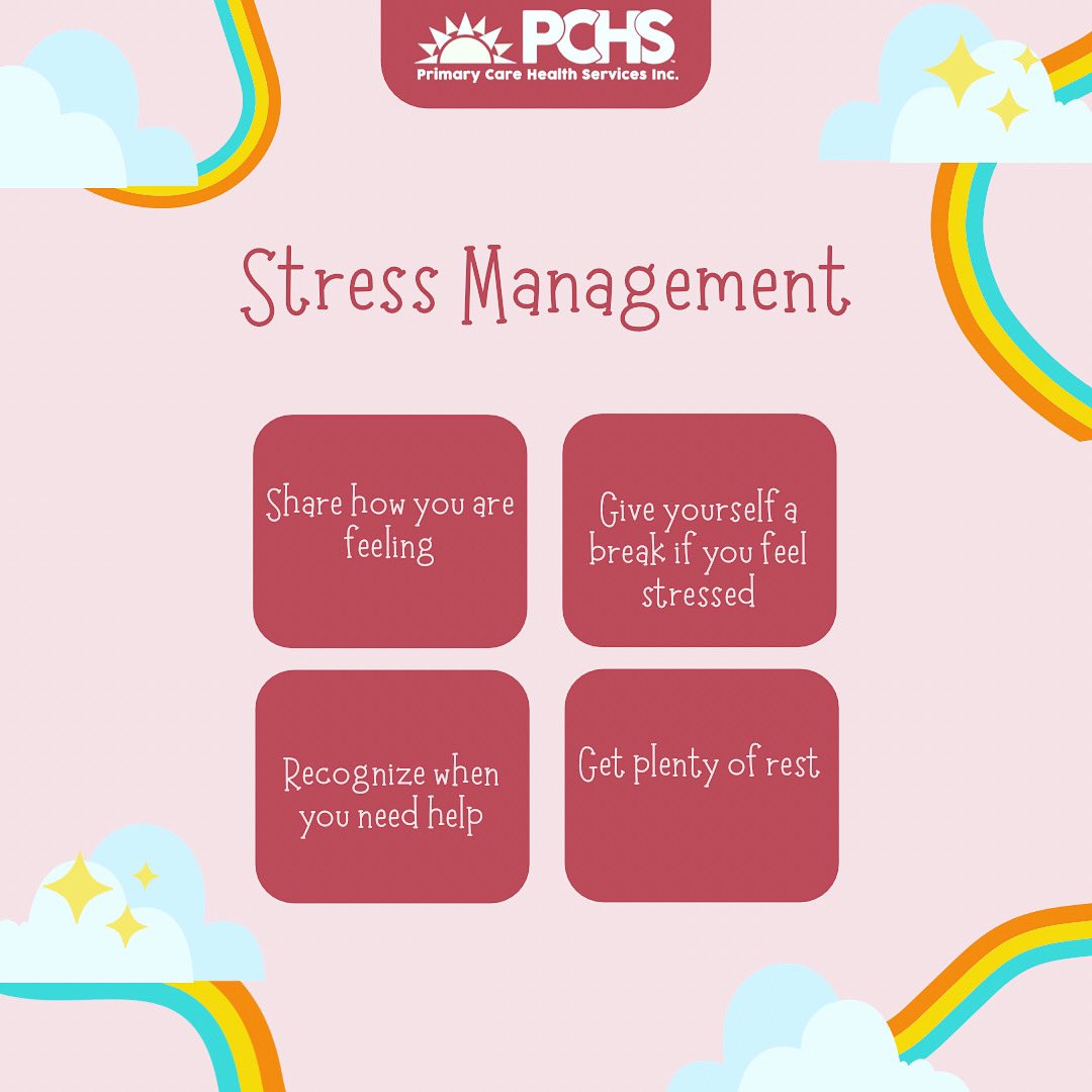 For this #wellnesswednesday we wanted to share information about #stressawarenessmonth &amp; some ways to help manage your stress. For more information, go to stress.org #stress #stressmanagement #pchs #almaillery #pachc #nachc #homewood #primarycar