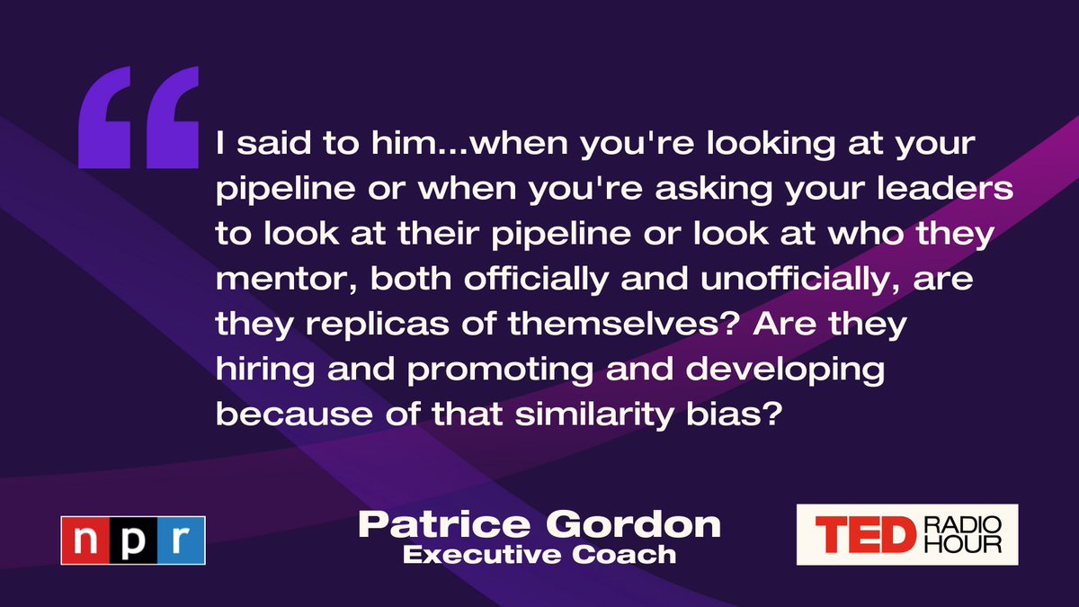 TEDRadioHour's tweet photo. A few years ago, @ThePatriceG was offered a rare opportunity:

To mentor her company’s leader, the then-CEO of Virgin Atlantic. 

He wanted to know: What barriers were standing in her way? https://t.co/L26amhi443