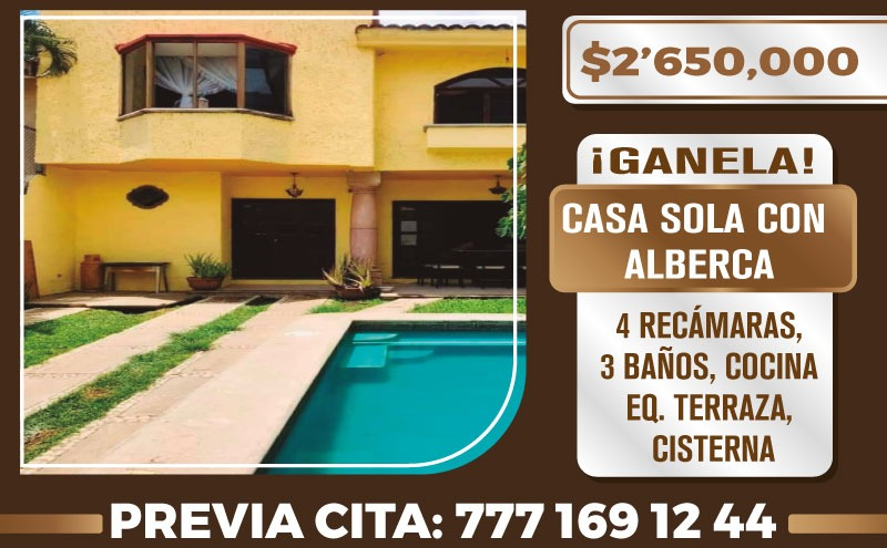 ComproyVendoMor's tweet photo. #seguridad #Revista #comproyvendo Mexico
#clasificados #casasventa  #cuernavaca #morelos 
Anunciate con nosotros 777 100 06 07 
#whatsapp 777 457 04 12 
https://t.co/GePZEDI69v
CASA SOLA ALBERCA $ 2´650,000
4 RECÁMARAS
3 BAÑOS
COCINA EQUIPADA
TERRAZA
CISTERNA
 777 169 1244 https://t.co/LkeJgMVYqE