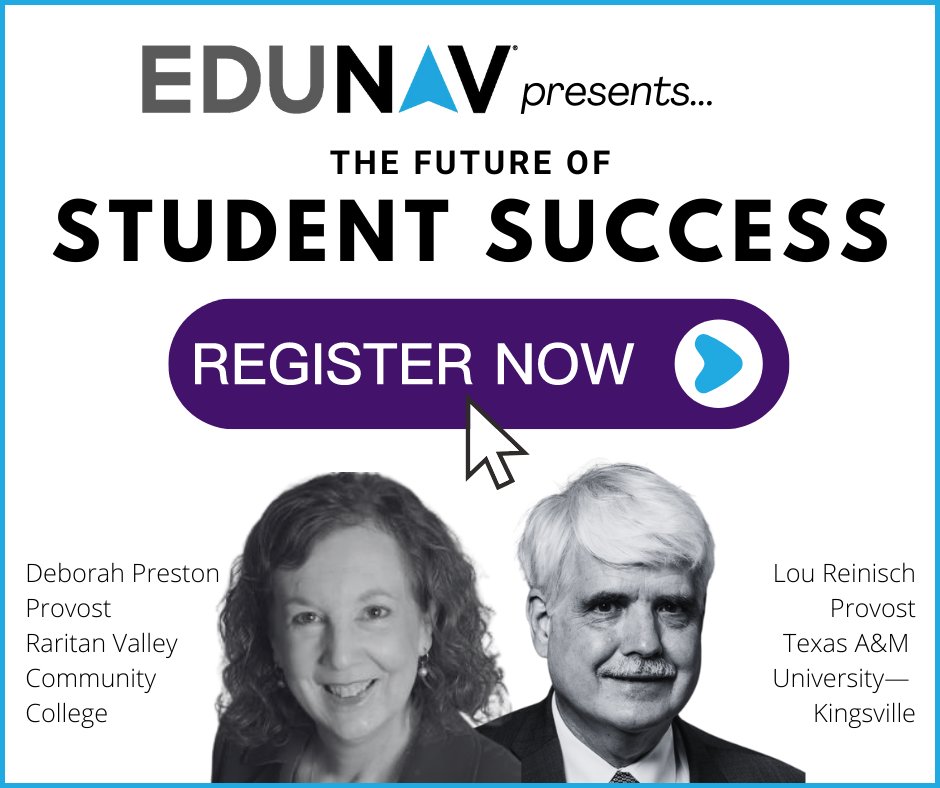 edunavinc's tweet photo. Calling all #studentsuccess enthusiasts! Join us next month for a panel discussion with #provosts and #academicaffairs VPs about helping your students thrive > https://t.co/l1MCwqFk5D #webinar #coursetocareer https://t.co/Ot0NmCccA0