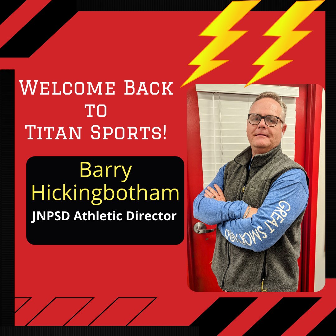 JNPSD would like to announce the return of Barry Hickingbotham to Titan sports. Coach Hick has been named the new athletic director for the 2022-23 school year. Coach Hick was the head football coach for the Jacksonville Red Devils-Titans from 2013-2018. 
#JNPTitans